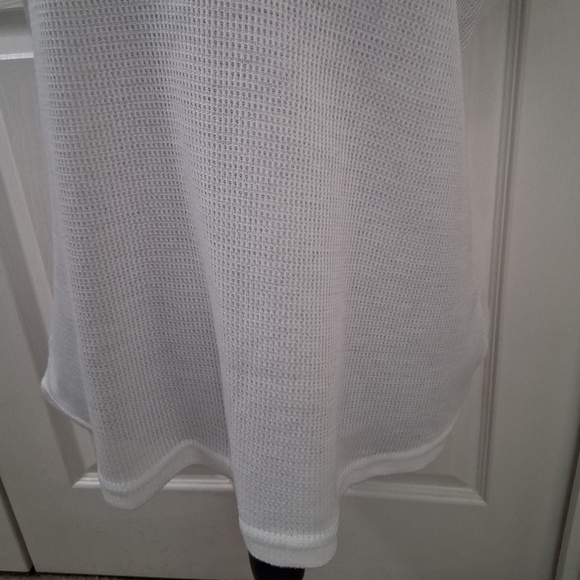 NWOT Waffle Knit White Lace Top  Size M - Picture 4 of 13